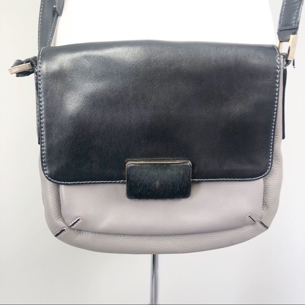 DANA BUCHMAN | Genuine Leather Crossbody Bag Gray - Picture 3 of 9